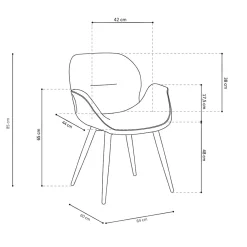 Eetkamerstoelen^Huisenthuis Stoel Tina – Set van 2 Grijs