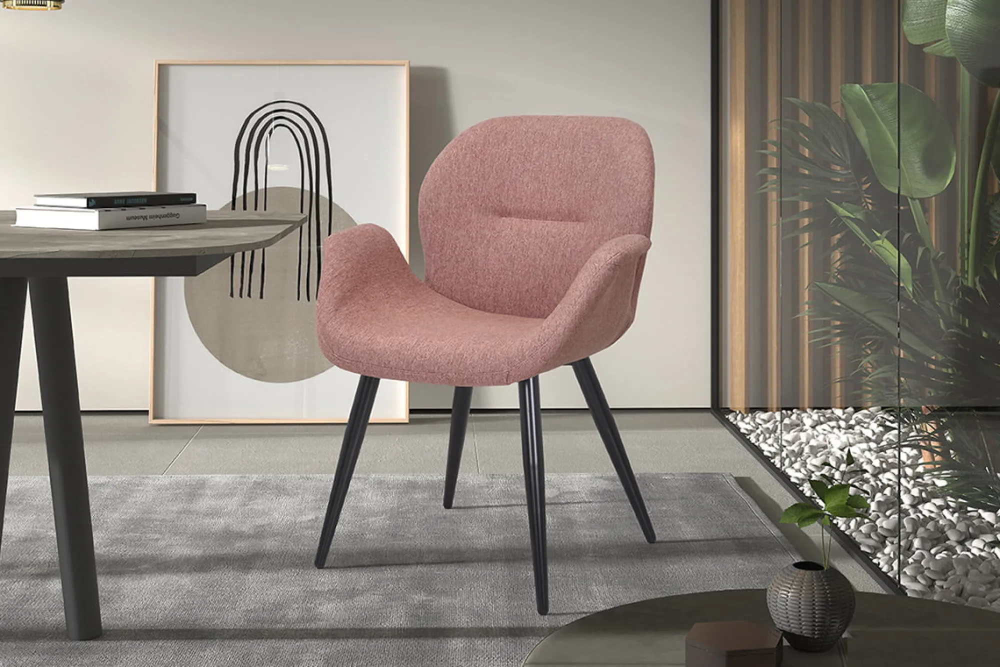 Eetkamerstoelen^Huisenthuis Stoel Tina – Set van 2 Roze
