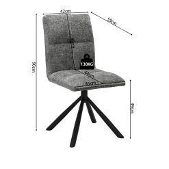 Eetkamerstoelen^Huisenthuis Stoel Yinthe Grijs – Set van 2
