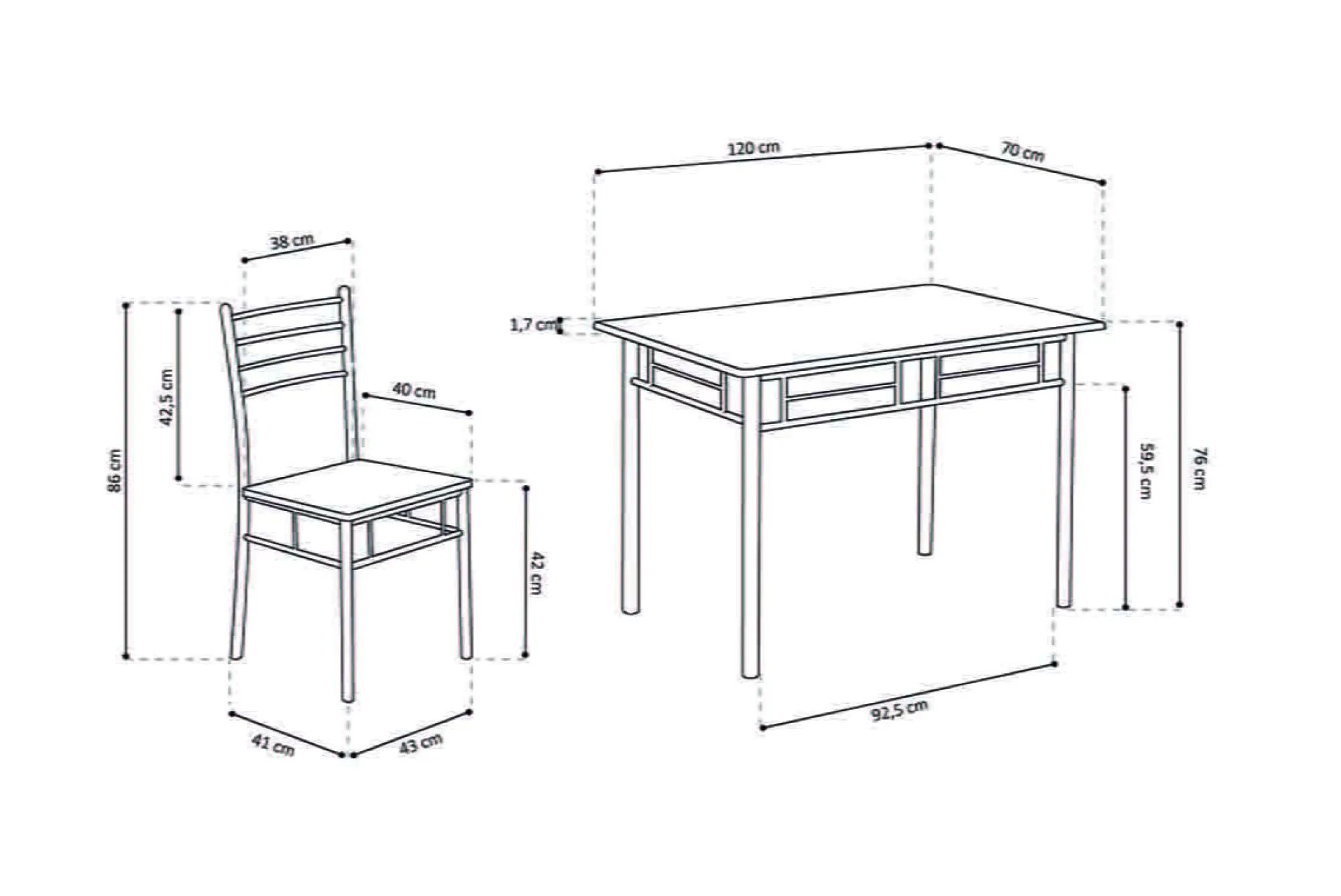 Woonaccessoires|Eetkamertafels^Huisenthuis Tafelset Aspo