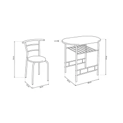 Woonaccessoires|Eetkamertafels^Huisenthuis Tafelset Bella Grijs