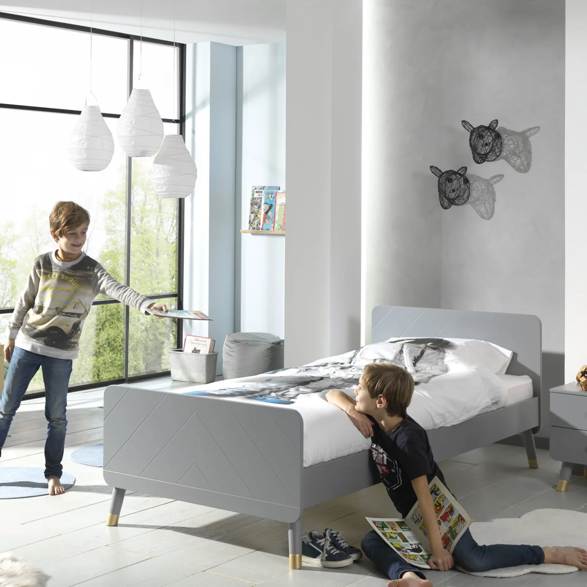 Kinderbedden^Huisenthuis Tienerbed Eline-G Grijs