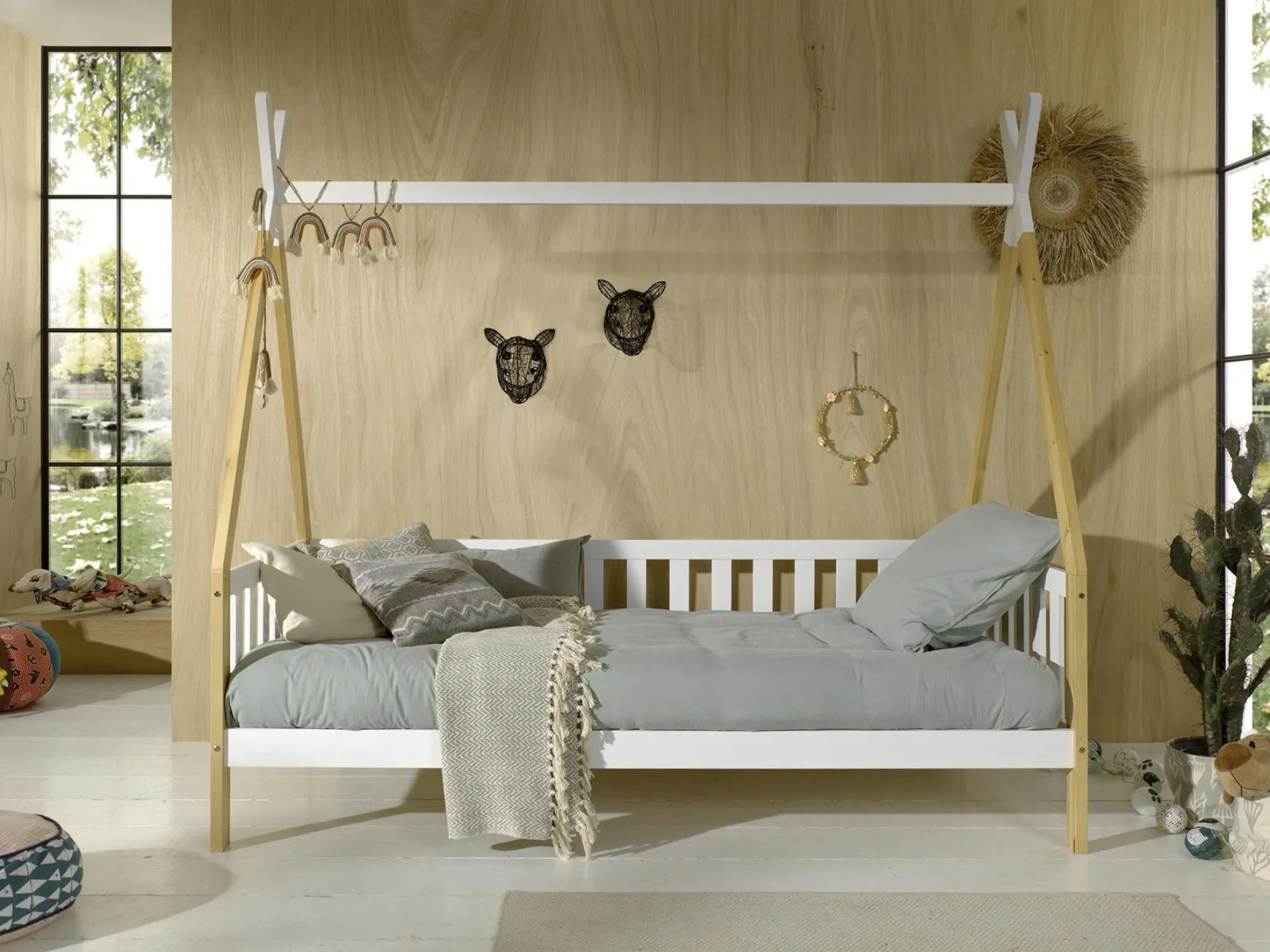 Kinderbedden^Huisenthuis Tipibed Winnetou Wit 90×200 cm – Met uitvalbeveiliging