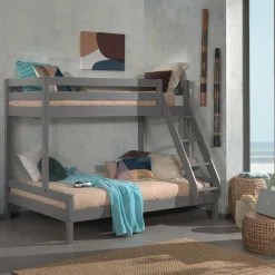 Kinderbedden^Huisenthuis Triobed Charlie Grijs