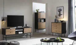 Tv Meubels^Huisenthuis TV-meubel Eiken-Zwart