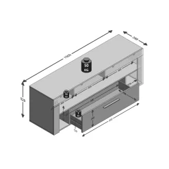 Tv Meubels^Huisenthuis TV-meubel Enrico 150x40x53 cm Zandeiken