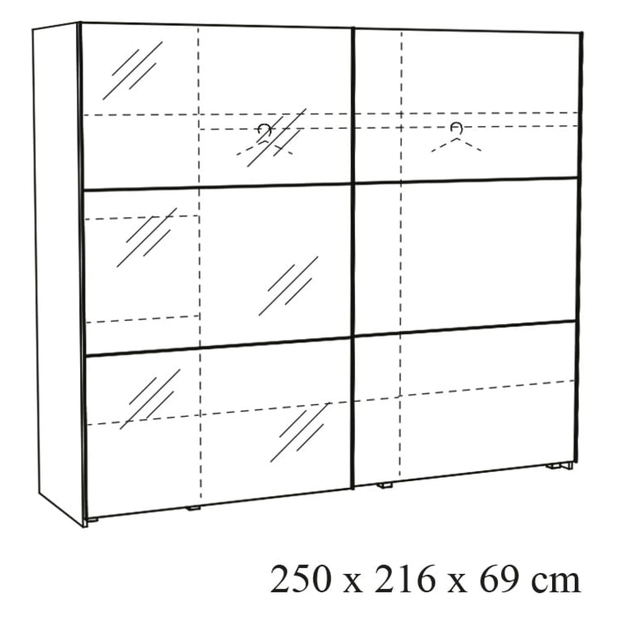 Kledingkasten^Huisenthuis Twee-deurs schuifdeurkast Andante-W25