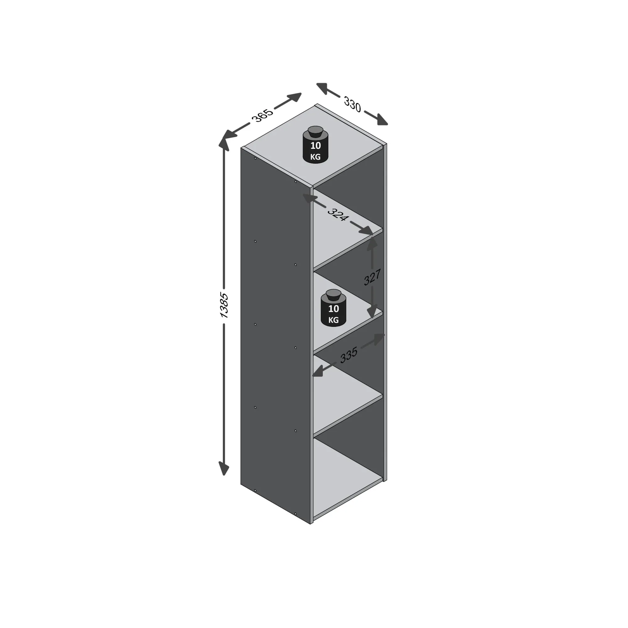 Wandrekken^Huisenthuis Vakkenkast Camiel – 37x33x139 cm Eiken