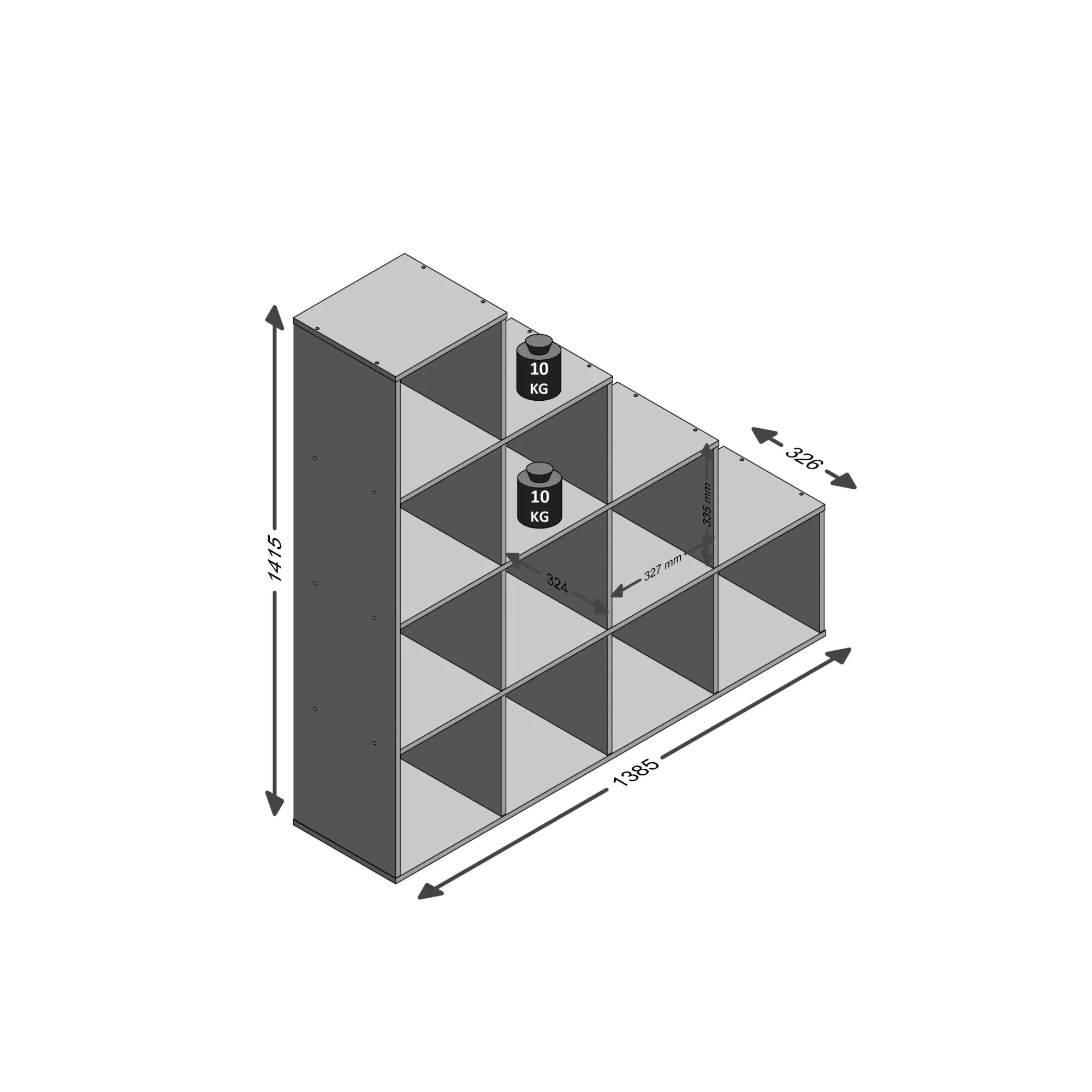 Wandrekken^Huisenthuis Vakkenkast Camiel – 139x33x142 cm Wit