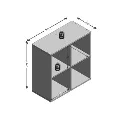 Wandrekken^Huisenthuis Vakkenkast Camiel – 70x33x72 cm Wit