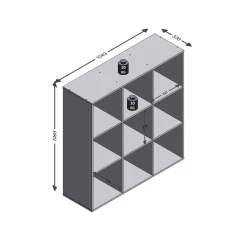 Wandrekken^Huisenthuis Vakkenkast Camiel – 104x33x107 cm – 9 vakken Wit