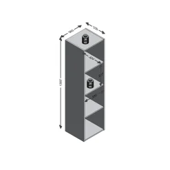 Wandrekken^Huisenthuis Vakkenkast Camiel – 37x33x139 cm Zandeiken