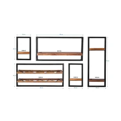 Wandrekken^Huisenthuis Wandrek Mali – 120x75x25 cm – A – Set van 5 Set van 5 - A
