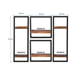 Wandrekken^Huisenthuis Wandrek Mali – 95x75x25 cm – B – Set van 4 Set van 4 - B