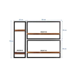 Wandrekken^Huisenthuis Wandrek Mali – 95x75x25 cm – Set van 3