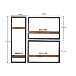 Wandrekken^Huisenthuis Wandrek Mali – 80x75x25 cm – Set van 3