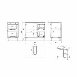 Wastafelkasten^Huisenthuis Wastafelkast Abrantes 60 cm Eiken