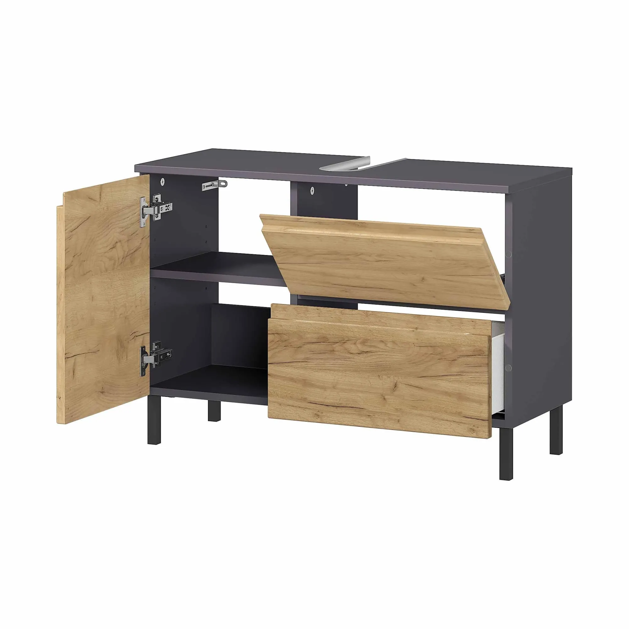 Wastafelkasten^Huisenthuis Wastafelkast Abrantes 80 cm Eiken