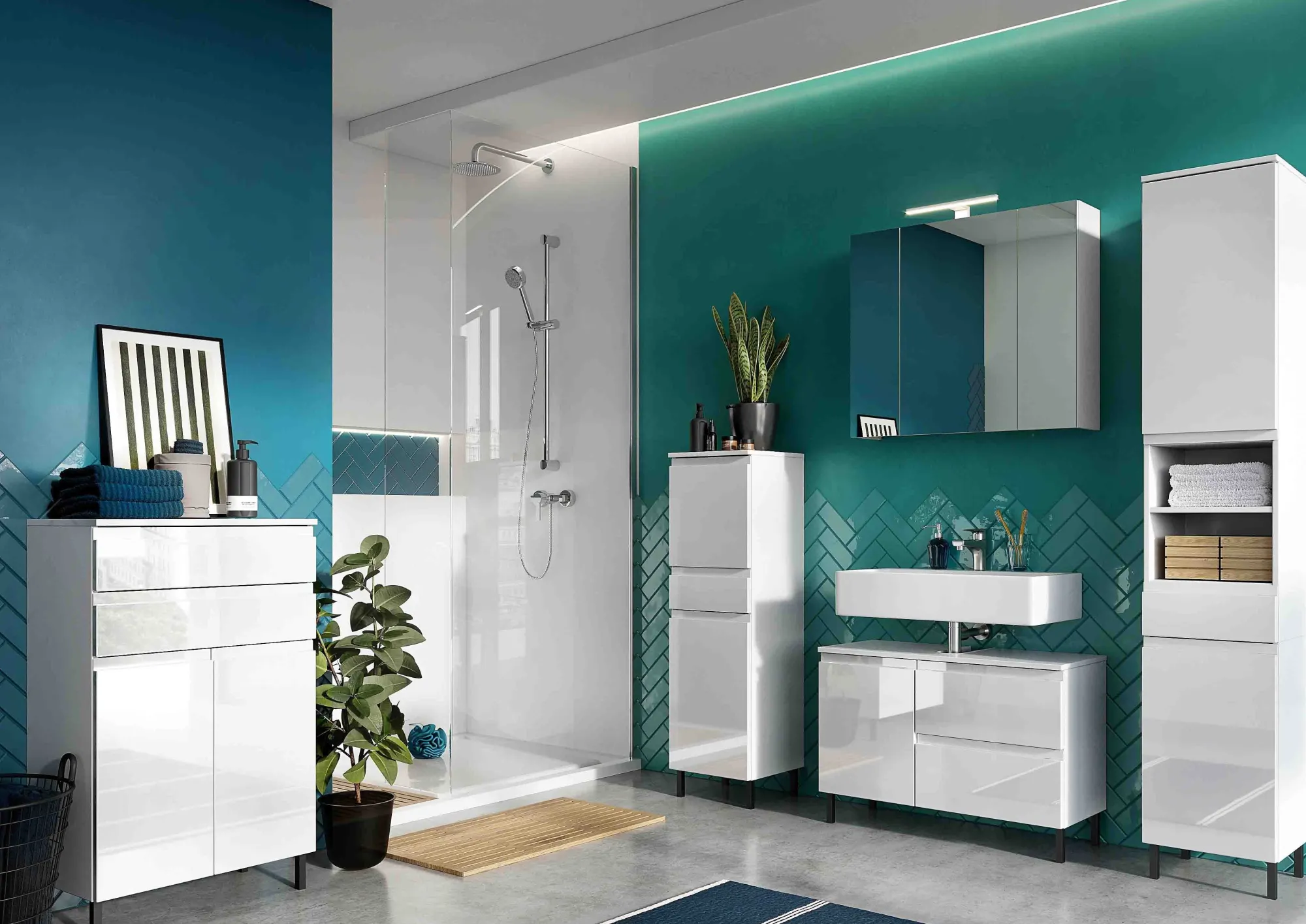Wastafelkasten^Huisenthuis Wastafelkast Abrantes 80 cm Wit