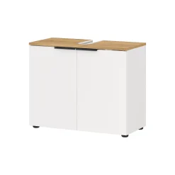 Wastafelkasten^Huisenthuis Wastafelkast Bari Wit Eiken