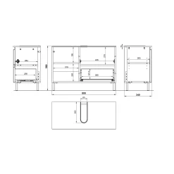 Wastafelkasten^Huisenthuis Wastafelkast Samos Eiken 80 cm