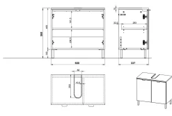 Wastafelkasten^Huisenthuis Wastafelkast Zadar 60 cm Grafiet