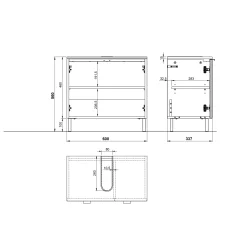 Wastafelkasten^Huisenthuis Wastafelkast Zadar 60 cm Kasjmier